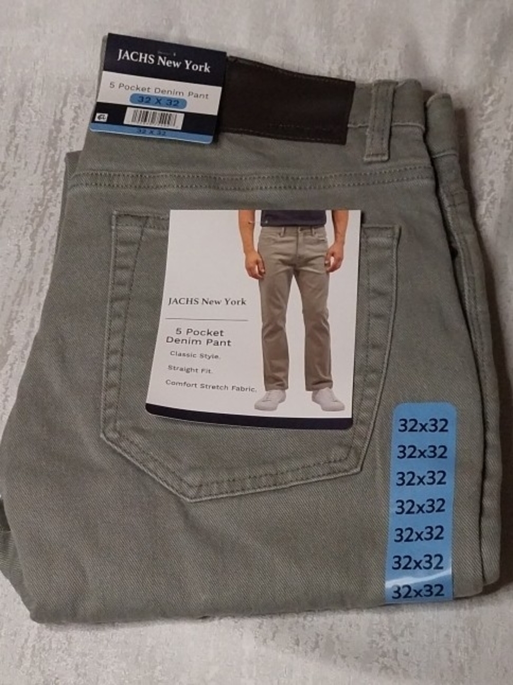 Jachs Men’s Straight 5-Pocket Denim Pant in Olive
